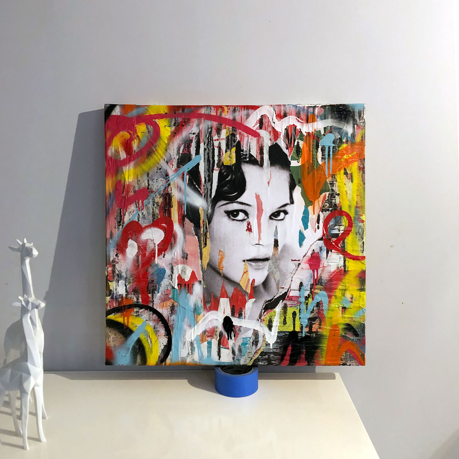 Kate Moss — Collage original sur toile, peinture à la bombe | Morgan Paslier – Image 4